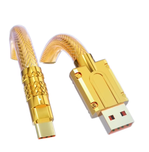 <span class=keywords><strong>Cable</strong></span> DE DATOS dorado 120W Carga súper rápida Compatible con <span class=keywords><strong>Apple</strong></span> 15/16 Android para Samsung para Xiaomi Type-C 3A Carga rápida - Product Image 4