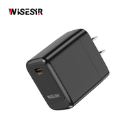Chargeur mural WISESIR 20W PD 3.0 GaN Turbo, sortie 5V/3A, protection OTP, efficacité 92%, certifié CE ROHS, port Type-C pour mobile