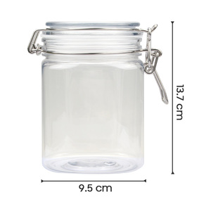 Promotional 740ml 1000g Durable Swing Top <b>Clear</b> PET Square Honey Jar Lightweight Hinged Lid Airtight <b>Plastic</b> Jar - Product Image 3