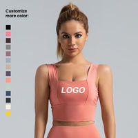 Soutien-gorge de sport élégant à dos large avec bretelles larges, respirant, à maintien élevé, anti-choc et anti-affaissement pour la course, le fitness et le yoga