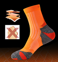 Chaussettes de sport personnalisées à coussinets, avec soutien de la voûte plantaire, respirantes, en maille éponge, pour la course, la randonnée, le basketball, OEM disponible