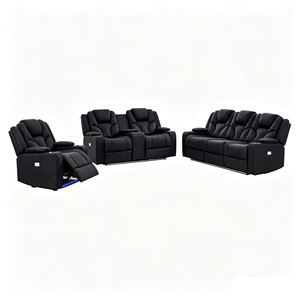 Venta Directa de Fábrica, Juego de Sofás Reclinables Eléctricos de Cuero Sintético Moderno, Muebles para el Hogar - Product Image 6
