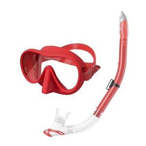 Ensemble masque et tuba de plongée en verre trempé 4,0 mm, silicone liquide, réglable, entièrement étanche, équipement de sports nautiques pour adultes - Product Image 1