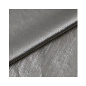 Silver Feeling Metallic PU Coated Waterproof 100 Nylon Winkle Polyamide Taffeta Woven Fabric For Winter