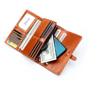 Andong Long Wallets for Women Genuine Cow <b>Leather</b> Clutch Phone Pocket Handbag <b>Purse</b> Korea Fashion Smooth Cowhide Elegant Lady - Product Image 6