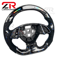 Modification de l'intérieur de la voiture, volant de course en fibre de carbone forgée personnalisé avec LED RPM améliorées pour Chevrolet Camaro ZL1 SS 2SS