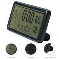 Factory Outlet LCD grande de alta definición Tiempo Temperatura Humedad Pantalla Digital LCD Despertadores