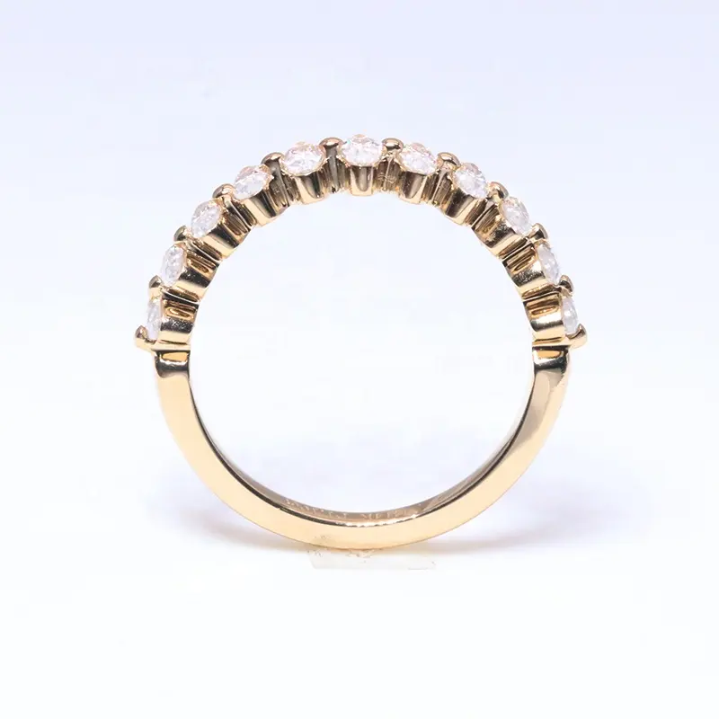 14K gioielli in oro massiccio 2x4mm taglio ovale Moissanite oro giallo anello della fede nuziale per le donne