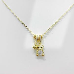 Collares de plata 925 con baño de oro rosa para niñas, precio de fábrica, personalizados, con colgante de oso, para mejores amigas. - Product Image 5