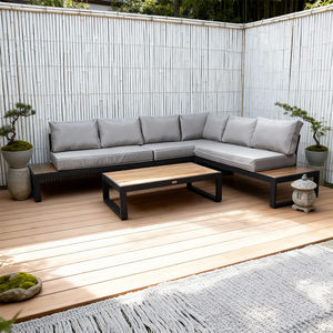 Conjunto de Sofás Esquineros Rústicos para Patio, Estructura Galvanizada, Hecho a Medida, Color Personalizado, Muebles para Terraza de Restaurante, Resistentes a la Intemperie - Product Image 2