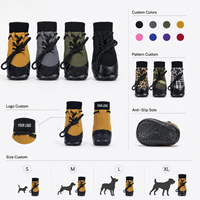Chaussettes pour chiens et chats Mushafier, chaudes, imperméables, antidérapantes, imprimées, à double couche, avec semelle en caoutchouc à pois, douces, respirantes, pour la marche en intérieur, soin des pattes