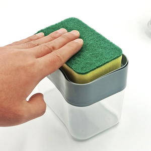 Dispenser sabun tangan plastik 2-in-1, Dispenser Sabun Busa kualitas tinggi dengan rak untuk penggunaan Dapur - Product Image 1