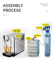 Distributeur de bière de table à double robinet avec compresseur de réfrigération commercial pour bière, soda et autres boissons
