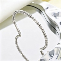 Set Gelang Baja Anti Karat Lapis Emas 18K Tahan Air, Manik Bambu, Anti Luntur, Hipoalergenik, Perhiasan Pesta Grosir untuk Wanita