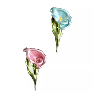 Nueva moda que cae aceite 3D flor Pin broches elegante esmalte Callalily broche Pin para mujer Accesorios - Product Image 5