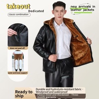 Chaqueta de Cuero PU Suave, Antidesgarros, Rellena de Plumón, Impermeable, Cortavientos, Gruesa y Cálida para Invierno y Trabajo