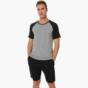 Conjunto de Pijama para Hombre de Bambú, Manga Corta, con Pantalones Cortos, Ropa de Dormir Fresca y Suave, Conjunto de Ropa para Estar en Casa, Ropa para Hombre de Fábrica - Product Image 3
