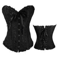 Corset Overbust Sexy Style Cour Européenne pour Femme, Bustier Push-up, Gaine Amincissante et Sculptante pour le Ventre, Ceinture de Maintien Sexy