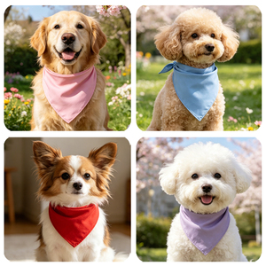 Tanpopo Vente en Gros Bandanas Personnalisés en Coton Uni pour Chiens, Bavoirs et Foulards de Luxe Vides pour Chiens Moyens et Grands, avec Logo et Couleurs Personnalisables - Product Image 3