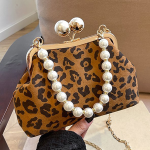 Nouvelle Collection Automne 2025 : Sac Coquille Tendance Imprimé Léopard avec Chaîne – Sac à Main Minimaliste pour Femme, Sac à Bandoulière et Sac Croisé - Product Image 6