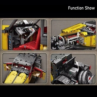 Mould King 13080S Voiture Vintage T50 Télécommandée Technique MOC 25153 Modèle en Plastique RC Ensemble de Briques de Construction Jouet