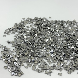 Aluminium warmteoverdrachtsnagels hoge rand koperen kraal platte driehoekige hotfix strass steentjes milieuvriendelijk nikkelvrij 8 facetten kleding - Product Image 4