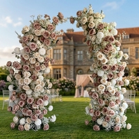 Arche de mariage en terre cuite EG-AWA2, fleurs artificielles aux pétales réalistes, matériaux réutilisables, tons terreux, toile de fond pour cérémonie