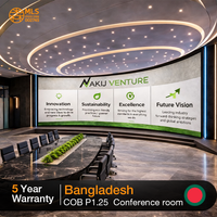 Panneau d'affichage LED COB P0.9 P1.2 P1.5 P1.8 pour salle de conférence, hall d'entreprise, mur vidéo intérieur 4K Ultra HD sans soudure, personnalisé OEM ODM