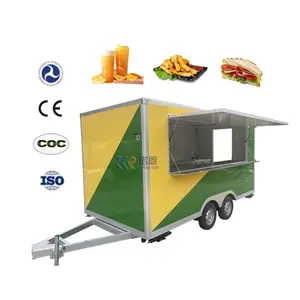 High Quality Concession Mobile Drivable Houston Snack Food Truck Trailer With Fridge Under Counter