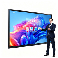Écran plat interactif LCD 4K UHD de 55, 65, 75, 86, 100 pouces, tactile 20 points (stylet et doigts), Android Windows, pour salle de classe et réunions