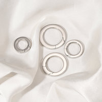 Anneau porte-clés rond à ressort plat, design simple, en acier inoxydable, fermoirs à ressort pour la fabrication de bijoux DIY