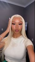 Perruque Lace Front Brésilienne Remy Vierge Prête à Porter, Lisse, Pré-Pluckée, Sans Colle, HD 13x6, Densité 200%, Blond Platine