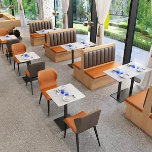 Shiyi استخدام التجاري مطعم أريكة كشك مجموعات الوجبات السريعة مطعم الجدول الكراسي مقعد مقصورة