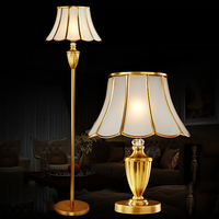 Lampes de Table décoratives en cuivre avec grue, lampe de Table de salon de luxe, parapluie européen de luxe, abat-jour, lampe de bureau