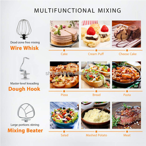 Chuyên nghiệp 5L thép không gỉ bát đứng máy trộn thức ăn cho nhà bếp điện hành tinh trộn bát bột móc phụ kiện - Product Image 2