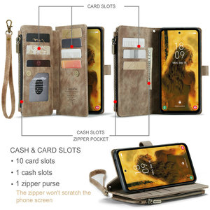 Support de téléphone magnétique de luxe à chargement sans fil avec porte-cartes en PU et dragonne pour S26 Ultra A71 A72 <span class=keywords><strong>A52</strong></span> - Product Image 3