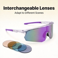 Lunettes de cyclisme coupe-vent personnalisables, demi-monture légère en PC, verres anti-rayures, verres miroir, sport