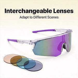 <span class=keywords><strong>Gafas</strong></span> de Ciclismo Personalizables Resistentes al Viento, Media Montura Ligera de PC, Lentes con Revestimiento Anti-Rayas, Lentes de Espejo, Deportivas - Product Image 3