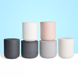 Pot à bougie en céramique Conteneurs à bougie uniques avec couvercles Supports de luxe - Product Image 1