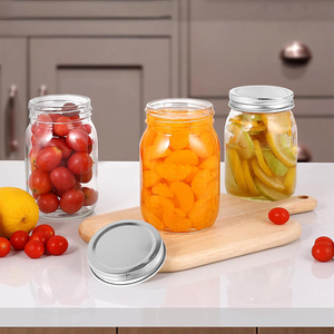 Glass <strong>Jar</strong> Supplier <strong>Wholesale</strong> Wide Mouth Glass <strong>Mason</strong> Canning <strong>Jars</strong> 4oz 8oz 16 <strong>oz</strong> <strong>32</strong> <strong>oz</strong> Glass Storage <strong>Jars</strong> with Lids for Jam Pickle - Product Image 2