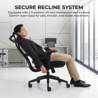 Chaise de bureau ergonomique moderne en maille, pivotante, réglable en hauteur, avec accoudoirs en PU réglables 2D et 3D, pour le bureau à domicile