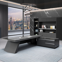 Table de bureau moderne pour PDG, directeur, cadre - Dernier modèle de bureau informatique en L - Bureau de direction