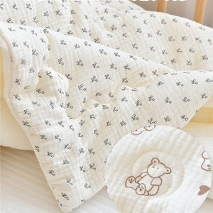 Couverture en mousseline de coton RTS pour bébé, couverture matelassée d'hiver pour lit de bébé, couverture douce et chaude en crêpe de coton pour tout-petit, pour nouveau-né - Product Image 2