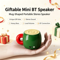 Mini haut-parleur sans fil portable en forme de tasse pour Bluetooth 5.4, son stéréo, volume puissant, basses profondes, en métal, micro intégré, longue autonomie, 5W
