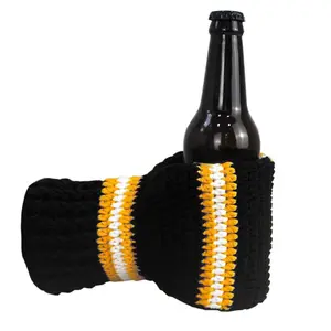 Woven Bar Insulate Hand Cover Christmas Knit Beer Kozies Can Holder Hand Knit Beer Mitten