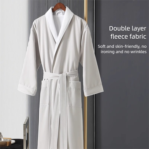 Manga larga Tallas grandes Satén Poliéster Hotel Robe Gabardine Spa Hotel Albornoz - Product Image 3