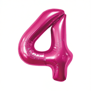 Party Love Number 4 Foil <b>Balloon</b> 80cm Metallic Birthday Party <b>Decor</b> Kids - Product Image 4