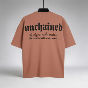 <b>Men</b>’s Light <b>Brown</b> Oversized T-<b>Shirt</b> Cotton Poly Mixed Fabric Custom Print Wholesale - Product Image 6