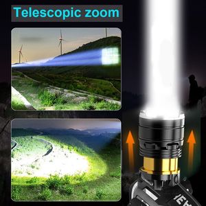 Đèn pin chiến thuật <span class=keywords><strong>LED</strong></span> P50 tích hợp cảm biến sóng, điều chỉnh góc 90 độ, sạc USB, zoom telescopic, chất liệu ABS, mẫu mới 2025 - Product Image 4