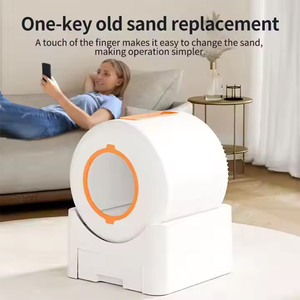 Bac à litière rond automatique en PVC écologique, remplacement de litière en un clic via application mobile, protection de sécurité, grande capacité - Product Image 6